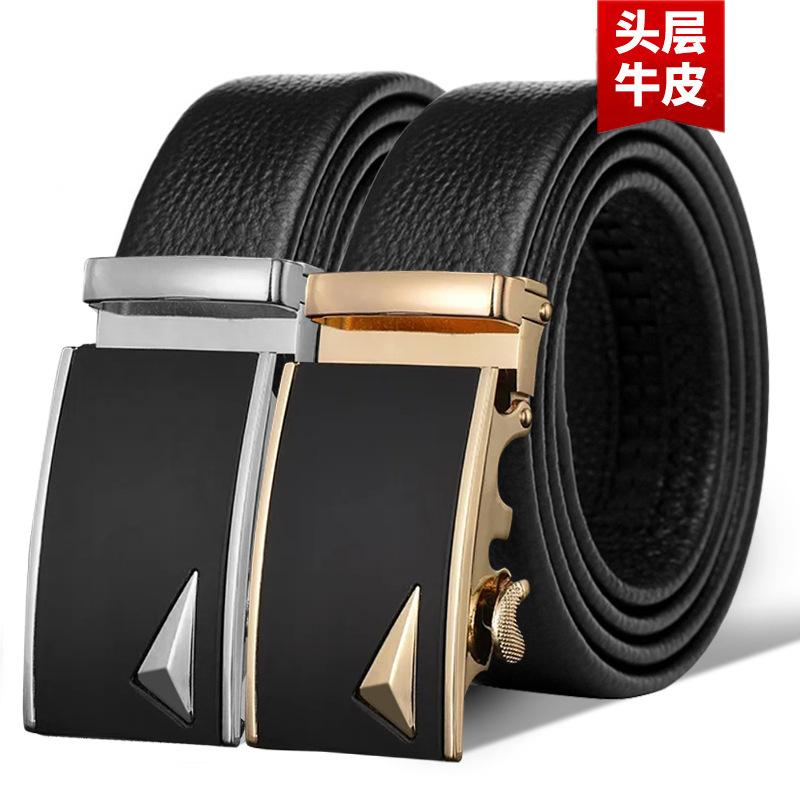 Men'S First-Layer Cowhide Belt Automatic Buckle New Belt Casual Business Versatile Middle-Aged And Young Men'S Belt