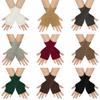 Autumn/Winter Jacquard Wool Wrist Guards Half-Finger Gloves for Men & Women