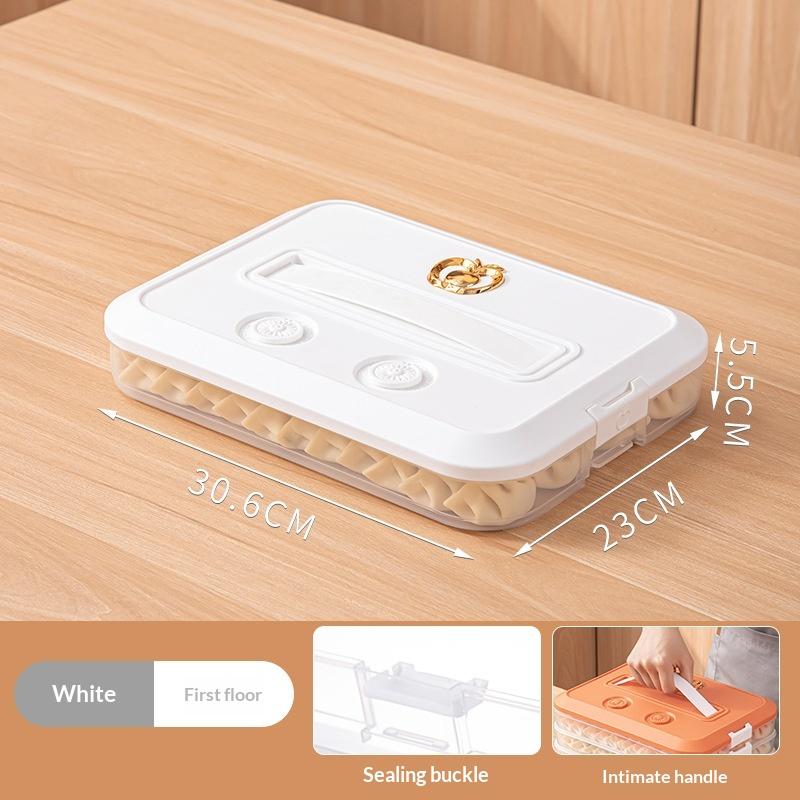 Space Saving Stackable Food Storage Containers 1-4 Layers Leakproof Sealed Dumpling Box for Kitchen Food Sorting