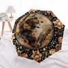 Bear, FloralThemed Automatic Opening and Closing Umbrella - 8 Ribs, Suitable for Leisure and Going Out, Outdoor Accessory, Gothic Style, Fas