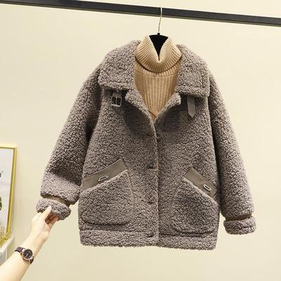 Ladies Autumn and Winter Fleece Thickening Thermal Jacket Outdoor Lamb Fleece Jacket Thermal Top