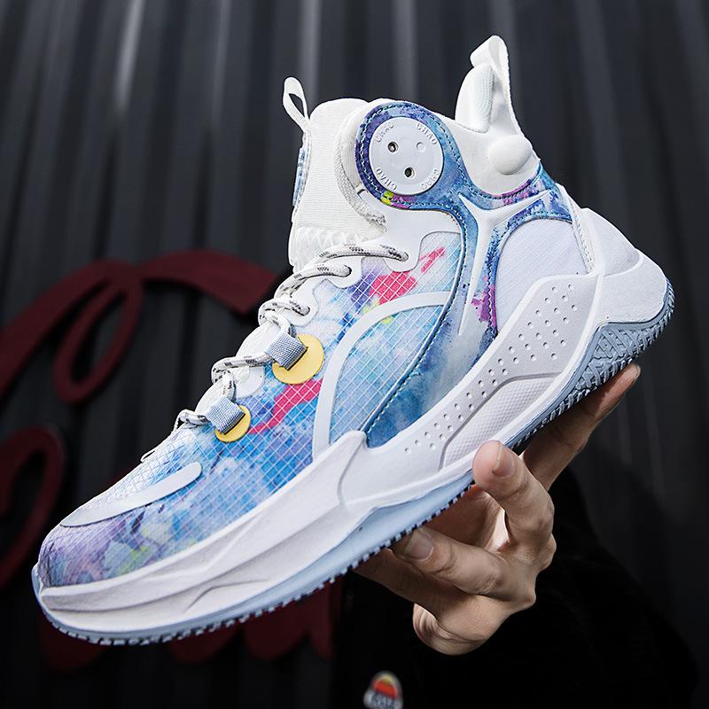 

Basketball shoes men s non-slip and wear-resistant actual combat teenagers mandarin ducks men and women couples with the same basketball sports shoes 35