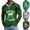 Men'S Long Sleeved T-Shirt Fashion Casual Printed Zippered T-Shirt