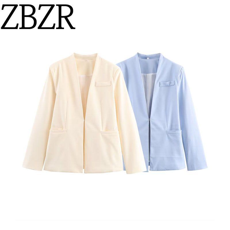 Za New Fall Women's Clothing 2025 Fashion Wind Fashion without Lapel Slim-Fit Figure Flattering Suit Outwear 8135701