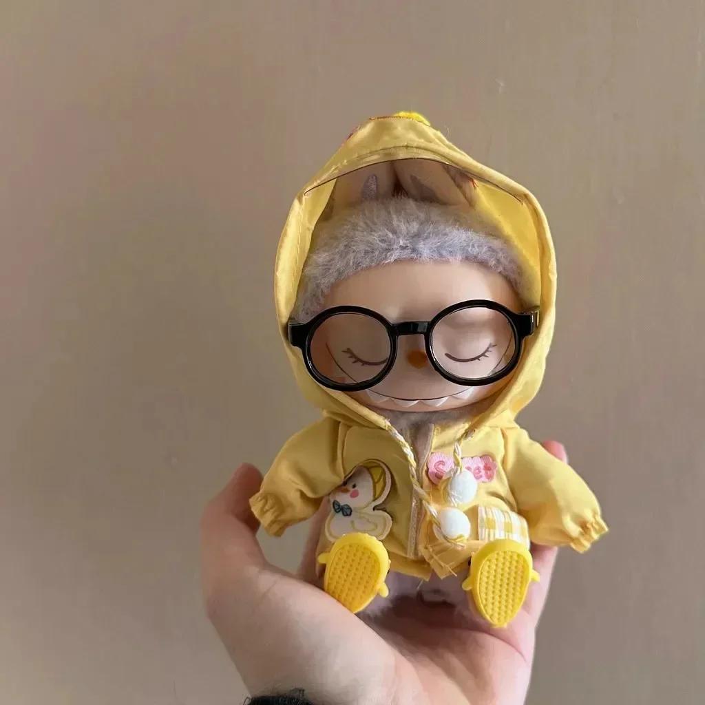 Dinosaur Raincoat Set Clothing for Labubu 10cm Mini Plush Doll Clothes Outfit Accessories Idol V1 V2 Gift