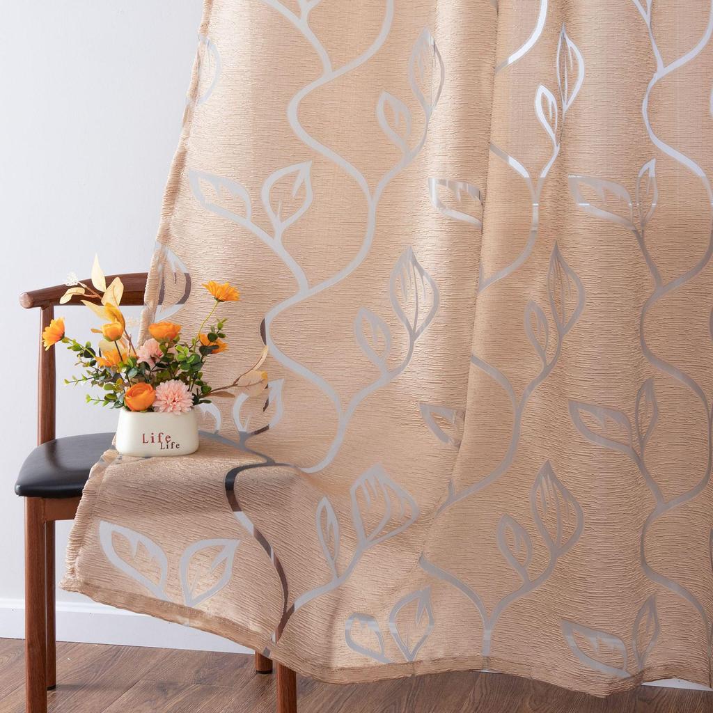 Modern Multi-color Cutout Lace Sheer Curtain for Bedroom, Living Room, Lounge - Rod Pocket Design