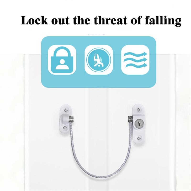 Child Safety Lock Window Lock Stainless Steel Cable Use Screws To Fix Baby Safety Accessories Security Protection