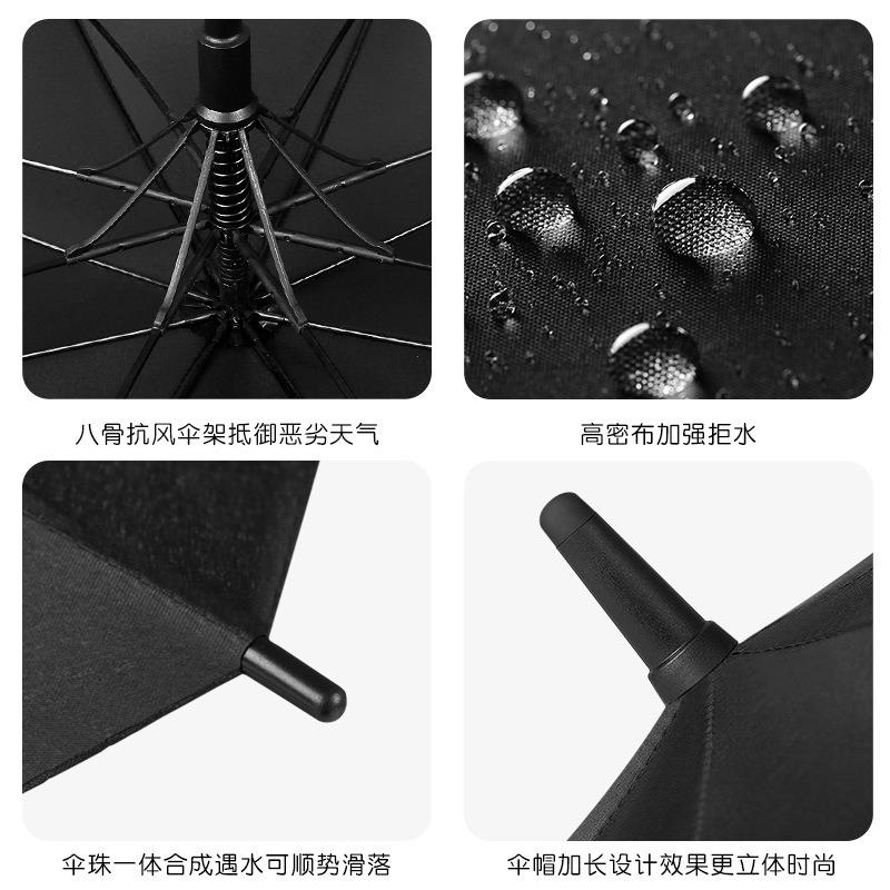 Large premium gift golf automatic umbrella high-end long handle straight rod bold solid color umbrella