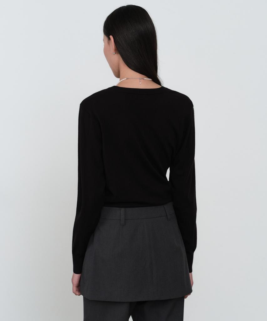 MUSINSA STANDARD WOMAN Women'S Essential V-Neck Knit [Black]