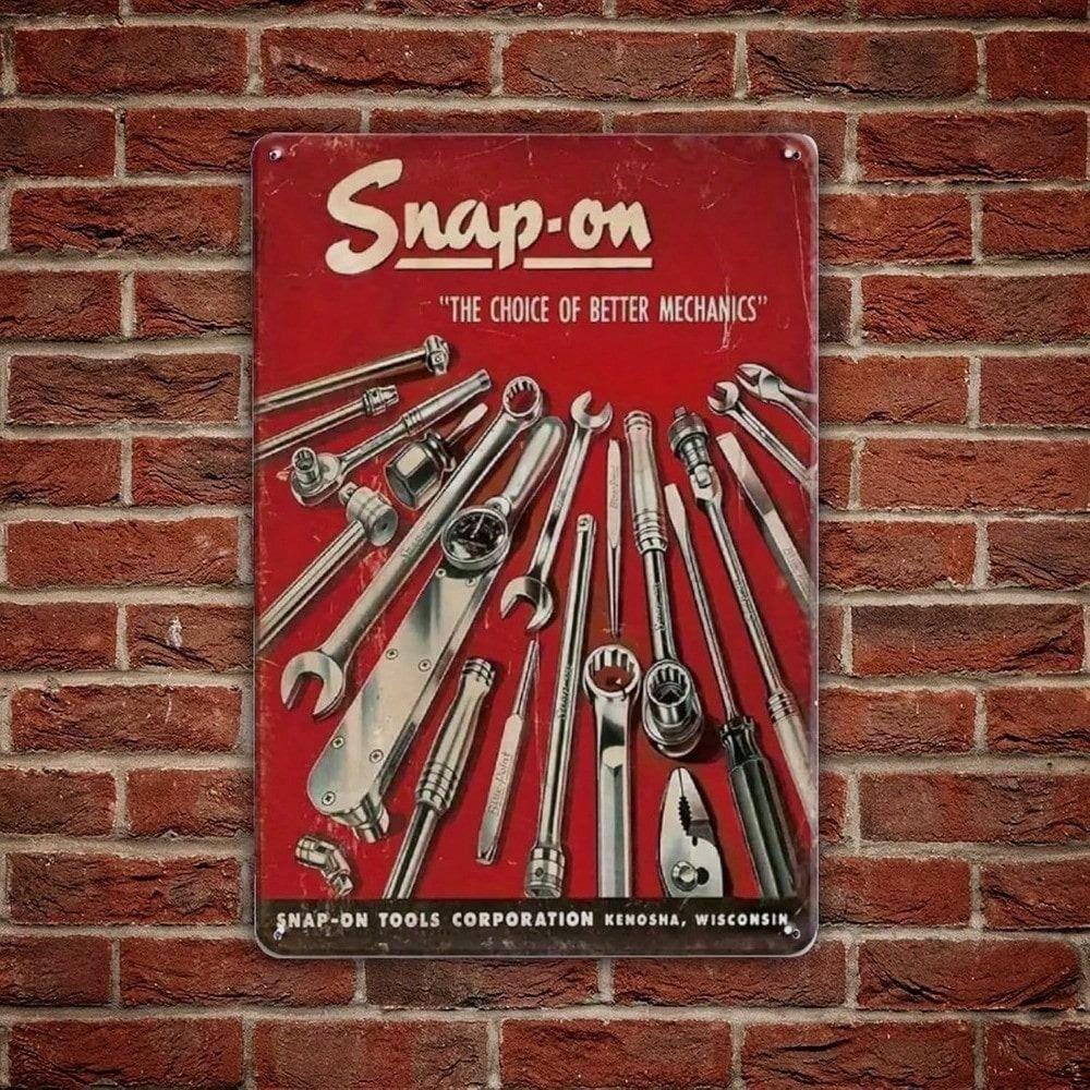 Vintage Metal Poster Garage Wall Art 12x8 inch