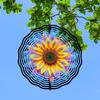 10 Inch Neon Flower Wind Spinner 2D Kinetic Metal Hanging Decor for Garden Yard Outdoor Indoor Dynamic Art Sculpture Gift for Women Men Mom Dad