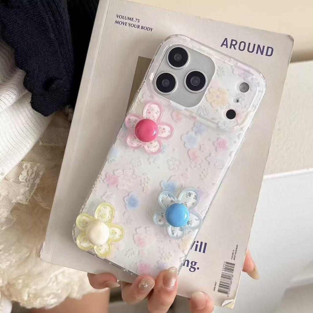 Spring Style Floral Phone Case for iPhone 17 Pro Max - 3D Double Layer Design, Ideal for Women