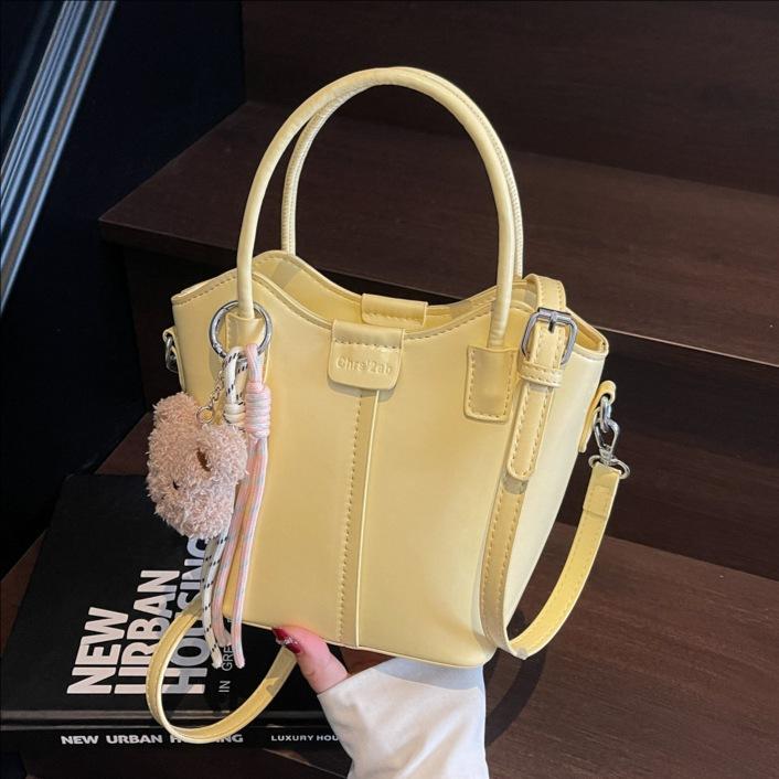 Solid Color Handbag Women's New Fashion Casual Commuter Shoulder Messenger Bag