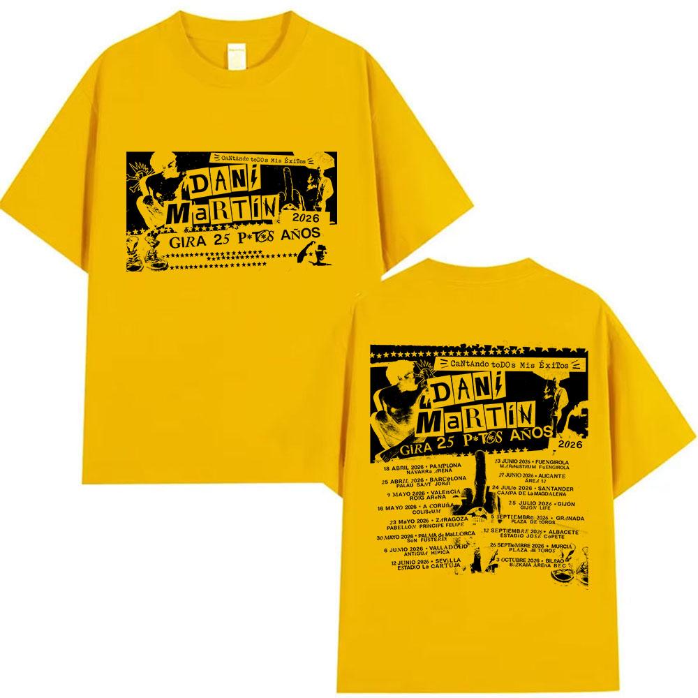 Rapper Dani Martin Tour 20252026 Graphic TShirts Men Punk Hip Hop Short Sleeve T Shirt Unisex Gothic Clothing Cotton Tshirt