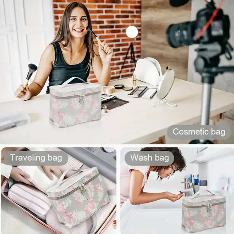 Waterproof Portable Women Makeup Bag High Capacity Toiletries Organizer Storage Cosmetic Cases Zipper Wash Beauty Pouch Travel