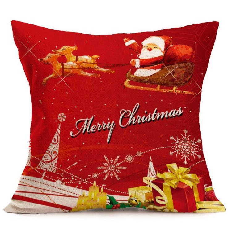 Vibrant Multicolor Christmas Santa Claus Cushion Cover Pillow Case For Stylish Car Decor