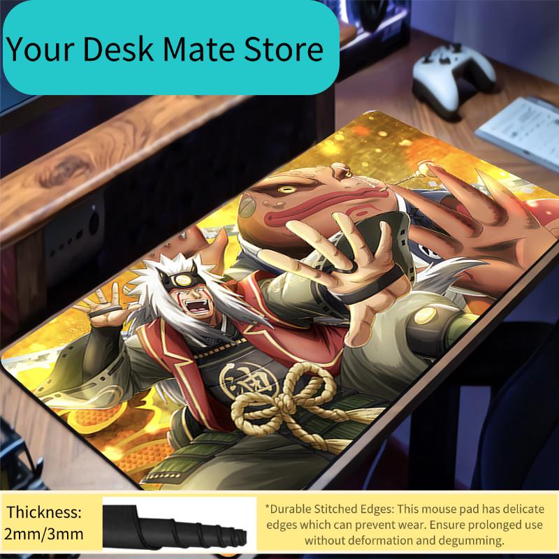 Mouse Pad Gamer Anti-slip Anime Desk Mat Gaming PC Accessories Tablet Pad Naruto Jiraiya Large HD Mousepad Extended Keyboard Mat