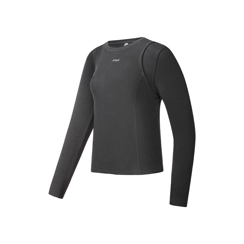 Fila Fitness Fashion Casual Solid Long Sleeve T-Shirt Women tops A11W631201FGY