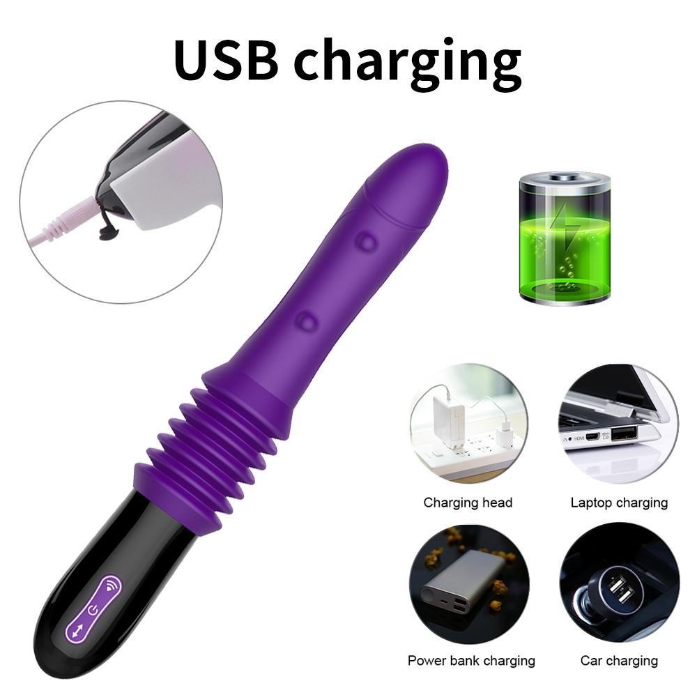 Sex Machine Teleskopický vibrátor Dildo Automatický masážní masážní přístroj Up Down Bod G Zatahovací Pussy Toy Sexuální hračky pro dospělé