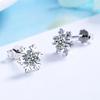 Korean Style Snowflake Star Earrings: Autumn/Winter S925 Sterling Silver with Diamonds.