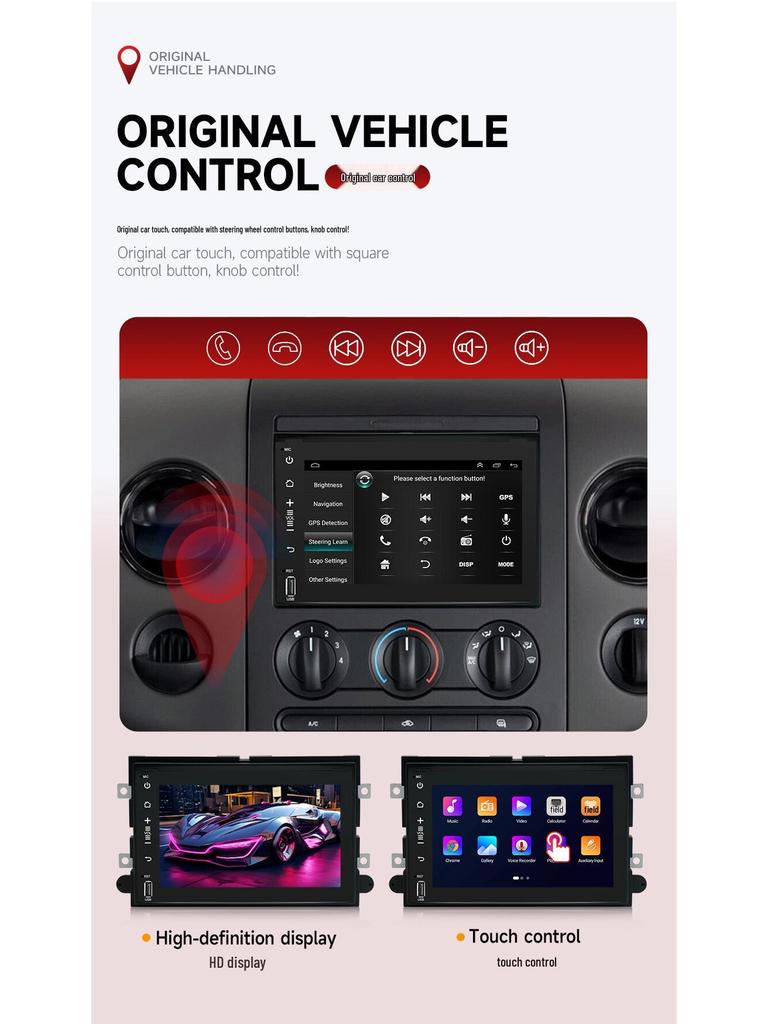 Ford F150 Android All-in-One: USB Bluetooth Phone Integration & DVD Navigation GPS System.