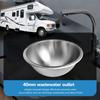 Camper Round Sink RV Kitchen Bath Sink 304 Stainless Steel Large Capacity 12 Inch 40mm Sewer Outlet for Boat  RV Camper