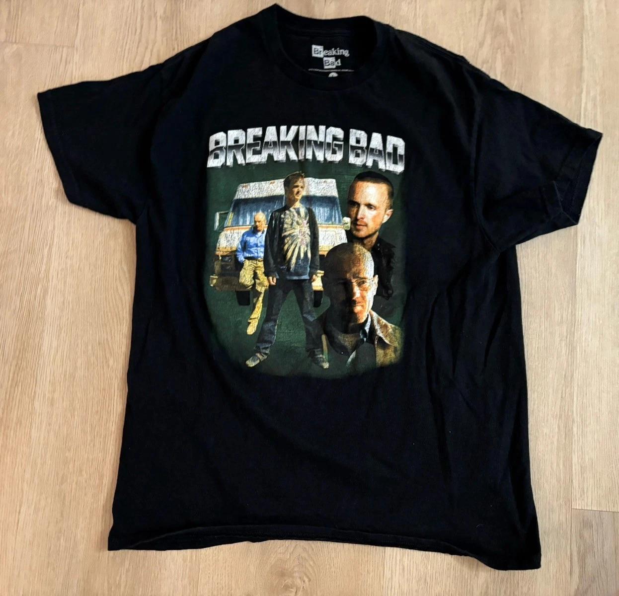 Official Licensed Breaking Bad COLLAGE 100% Cotton T-shirt Mens Tees Top Jesse Walt Adult Large 2024 L