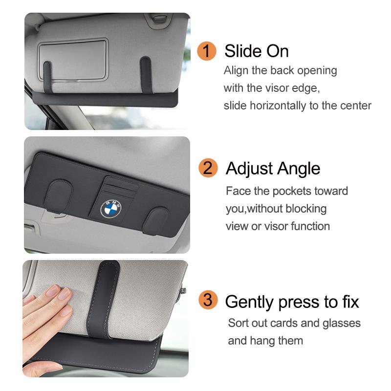 KHQB5 For BMW Car Glasses Storage Clip Sun Visor Sunglasses Holder E87 E70 E91 E30 G20 E92 E93 E60 E46 E90 G30 E53 X1