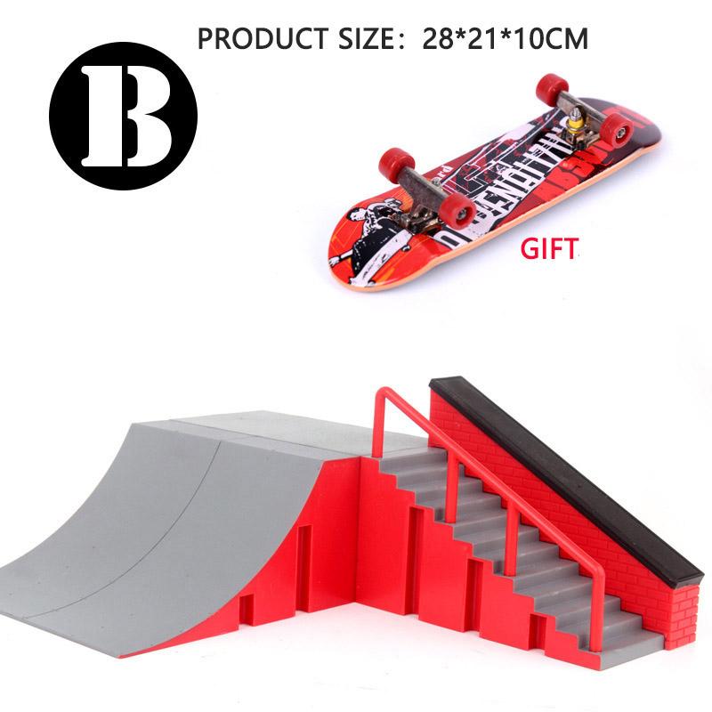 Finger-Skateboards Skate-Rampe Teile-Set Spielzeug Finger-Fahrrad Finger Training Sport Fingerboard Spielzeug Skatepark-Rampe Spielzeug für Kinder
