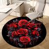 1pc Gothic Roses with Blood Drips Round Carpet, Perfect for Decorating Chairs, Living Rooms, Or Bedrooms, for Living Room.137