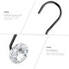 12pcs Small Sequined Shower Curtain Hooks Decorative Shower Curtain Hooks Rings Anti-Rust Non-SLipped for Bathroom Decor