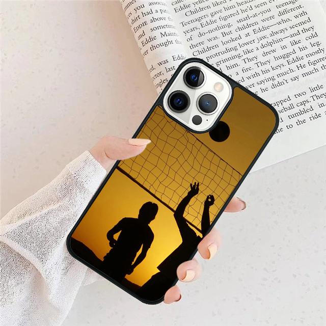 Ich LIEBE Volleyball spielen Handyhülle Cover Für iPhone 17 Air 16 15 14 Plus apple 16 11 12 13 Pro Ma coque