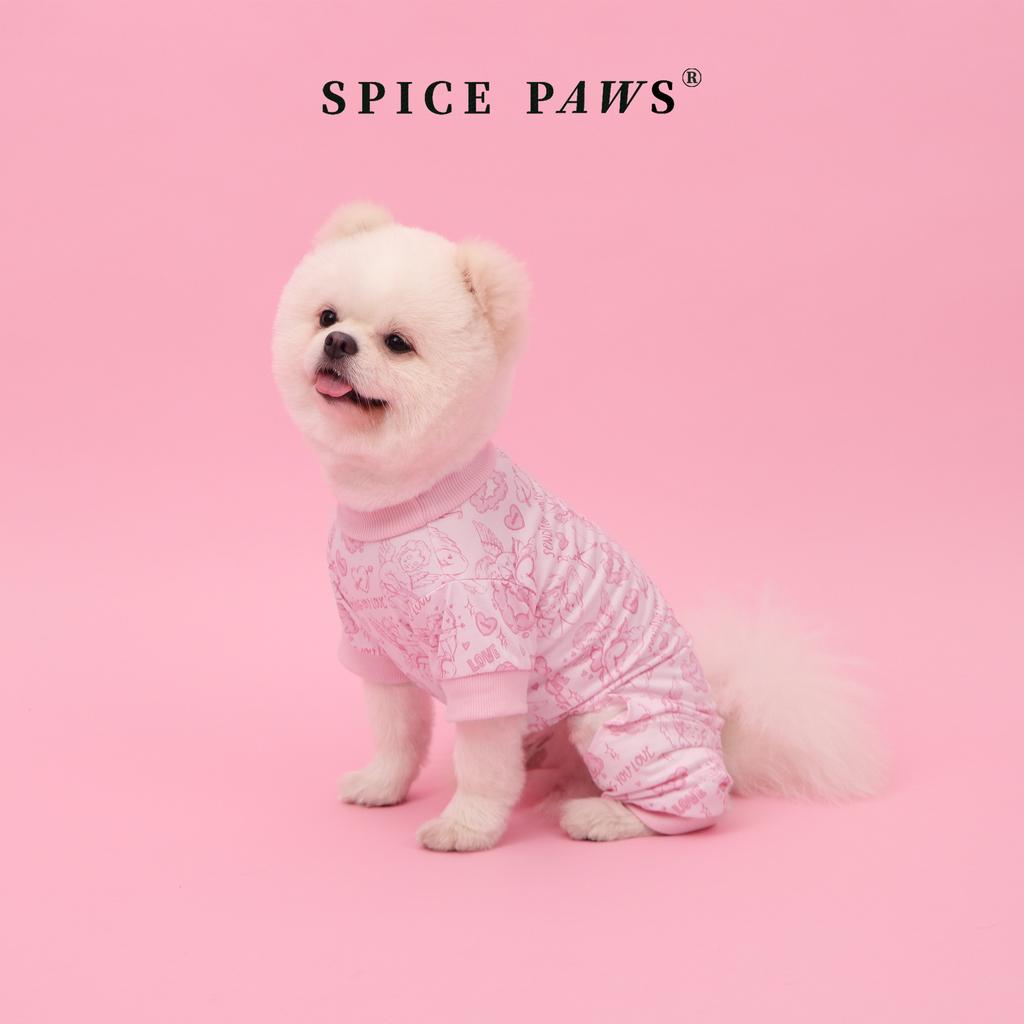 Pet Jumpsuit, Dog & Cat Cupid'S Arrow Pattern Bodysuit Clothes, Pullover Style Pet Apparel, Cute Floral & Heart Print Pet Outfit