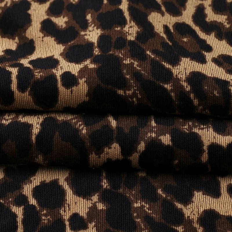 100*150cm Stoff mit Leopardenmuster Weicher Samt Kordstoff zum Nähen Kleid Hosen Kinderkleidung Vorhang Tasche Bekleidung Handwerk