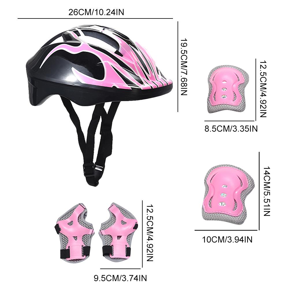 7Pcs/Set Kids Roller Skating Scooter Helmet Protection Safety Guard Boys Girls Safety Cycling Skateboard Helmet Knee Elbow Pads