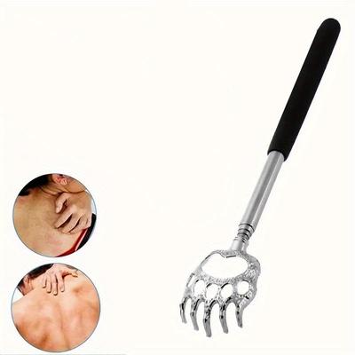 1pc Portable Extendable Telescopic Bear Claws Metal Back Scratchers/Hand Massager/Backslap with Rubber Handles Body Care Tools