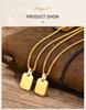 Personalized Letter Name Square Necklace For Women Men, Customized ID Tag Pendant, Stainless Steel Free Engraving Jewelry