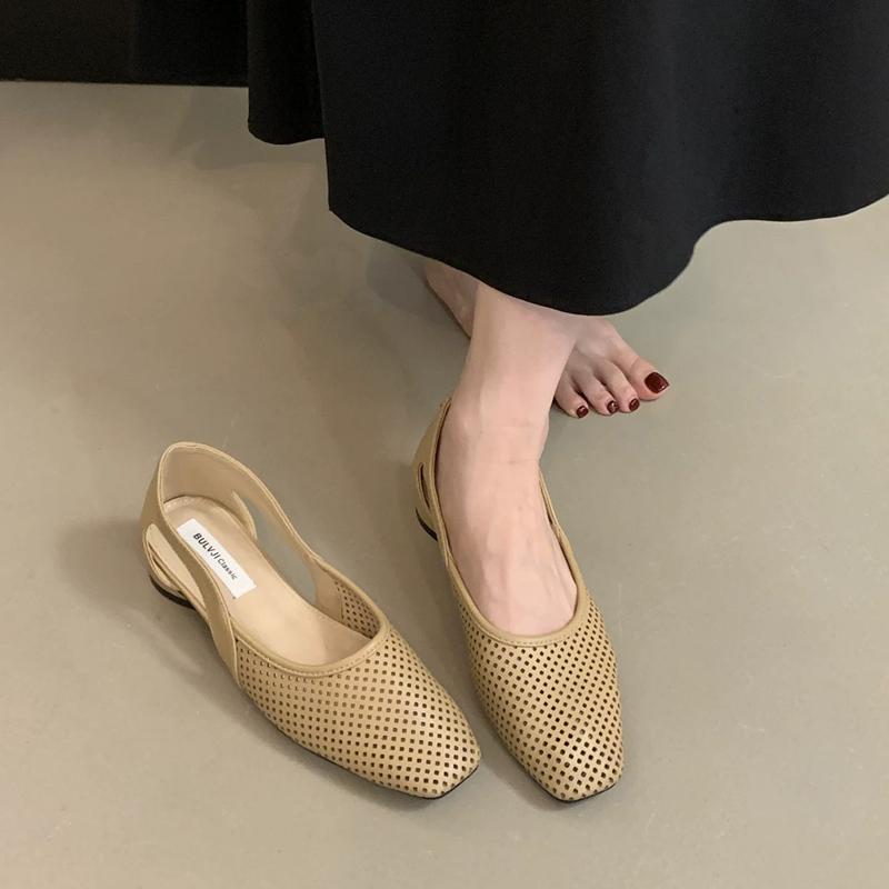 

Fashion SUOJIALUN Autumn Women Flat Shoes Fashion Pointed Toe Low Wedge Heel Ladies Elegant Dress Mary Jane Shoes Outdoor Boat Shoes 39 абрикосовый