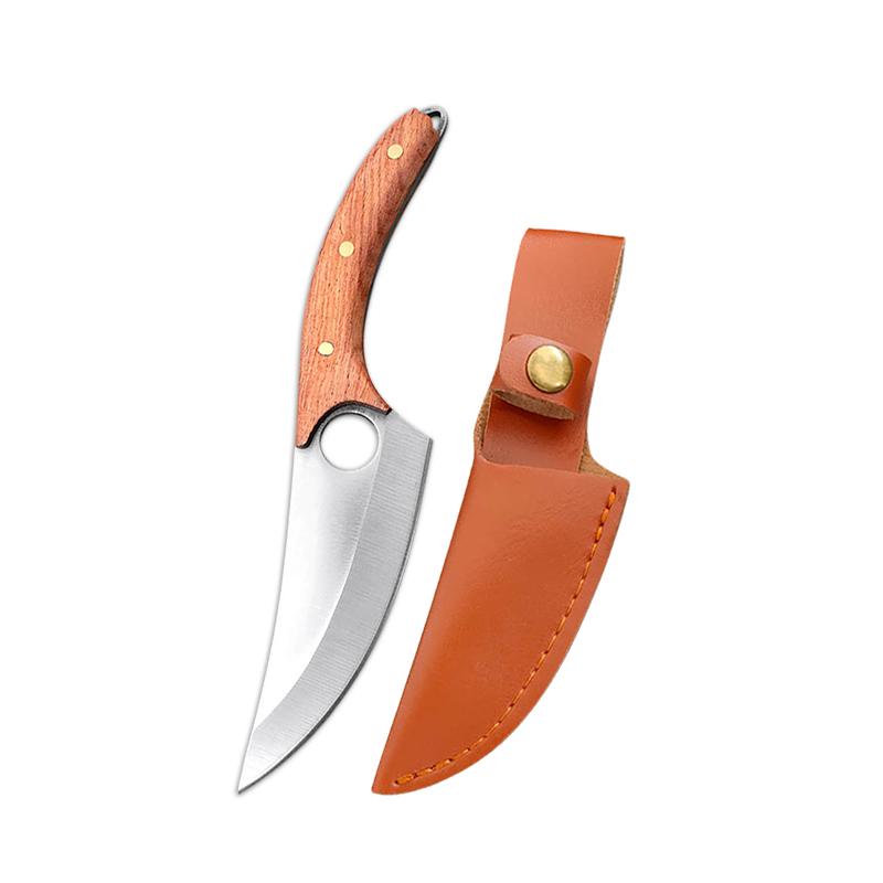 Kitchen Mini Meat Cleaver Pocket Boning Knife Chef Utility Knife Barbecue Cutting Fishing Knife Paring Cutter Tools with Sheath