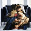 Virgin Mary Blanket Our Lady of Guadalupe Flannel Blanket Warm Gifts for Mom Cozy Fuzzy Throw Sofa Couch Bedding Living Room