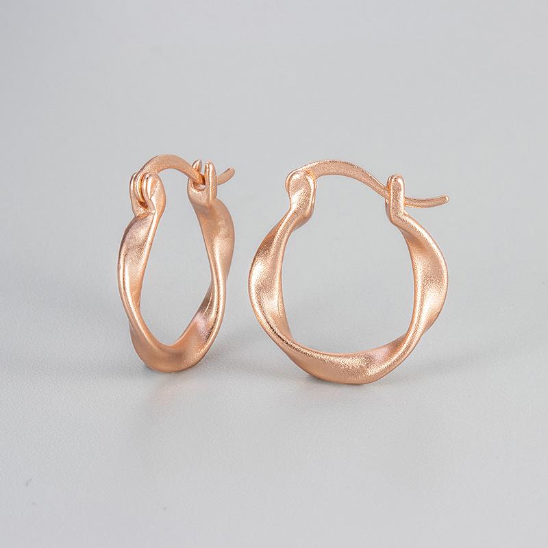 

Elegant Irregular Matte Band Earrings: Women s High-End Hong Kong Style, Unique Niche Ear Cuffs Copper