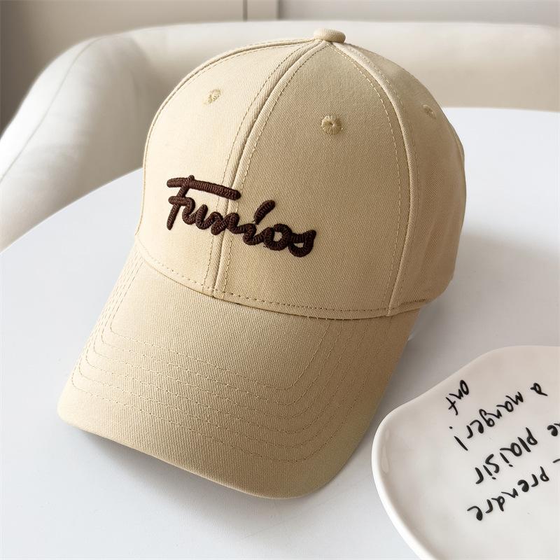 Hard Top High Skull Top Stylish Korean Style Baseball Cap Embroidered Letters for Men and Women Fashion Hats Duckball Cap Sun Protection