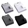 Autumn Winter Men's Long-sleeved Thermal Underwer T-Shirt Fleece Bottoming Shirt Round Neck Shirt Fashion Plus Round Neck Padded T-shirt