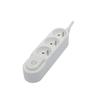 CHACON Power Strip 3 Sockets 16 A with Switch, 1.5 M Cable HO5VV-F 3x1.5 Mm² White