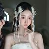1 Pair White Bride Hairpin Stylish Wedding Headdress Korean Bridal Hair Clip  Wedding Accessories