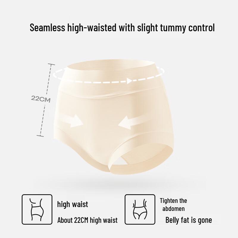 Xue Qiman Women's High-Waist Cotton Seamless Tummy Control Underwear
