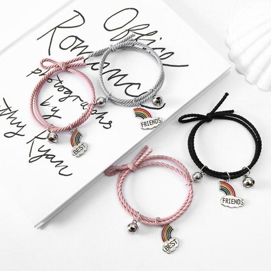 2 Bucăți Brățări Împletite Lucrate Manual Ajustabile Manoperă Fină Elastic Decor Dinozaur Decorează Minimalism Cuplu