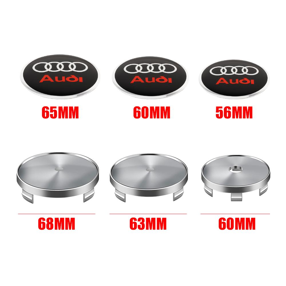 Für Audi A5 4 Stück Auto Radnabenkappen Auto Felgenabdeckung für Audi A3 8P A4 A6 C6 B8 Sline RS B6 B5 B4 B3 A1 A2 A7 A8 C5 C7 Q1 Q2 Q3 Q4 Q5