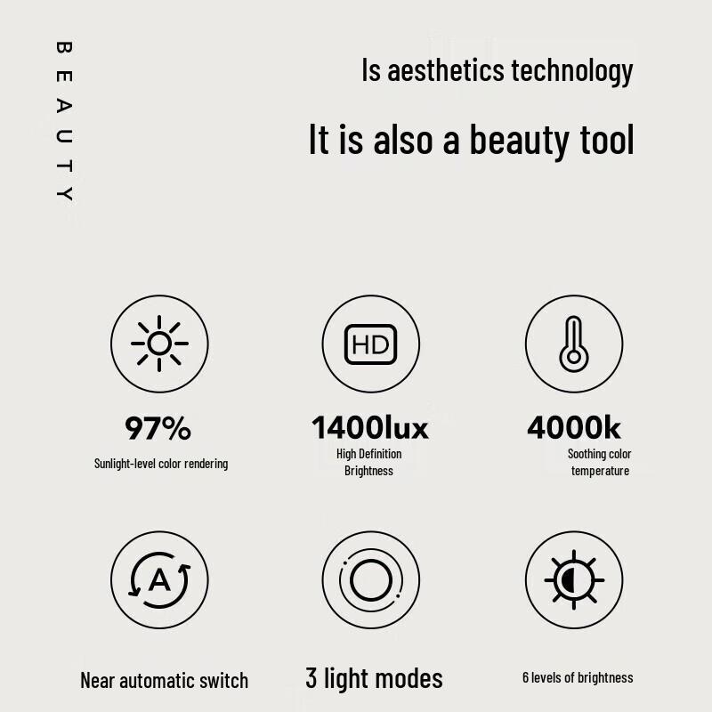 Lustro do makijażu AMIRO O2 HD Światło Dzienne