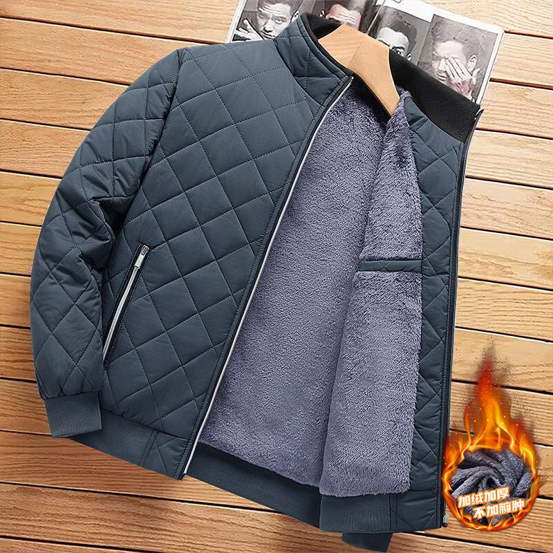 Men S Stand Collar Fleece Lined Thickened Warm Winter Jacket L